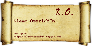Klemm Osszián névjegykártya